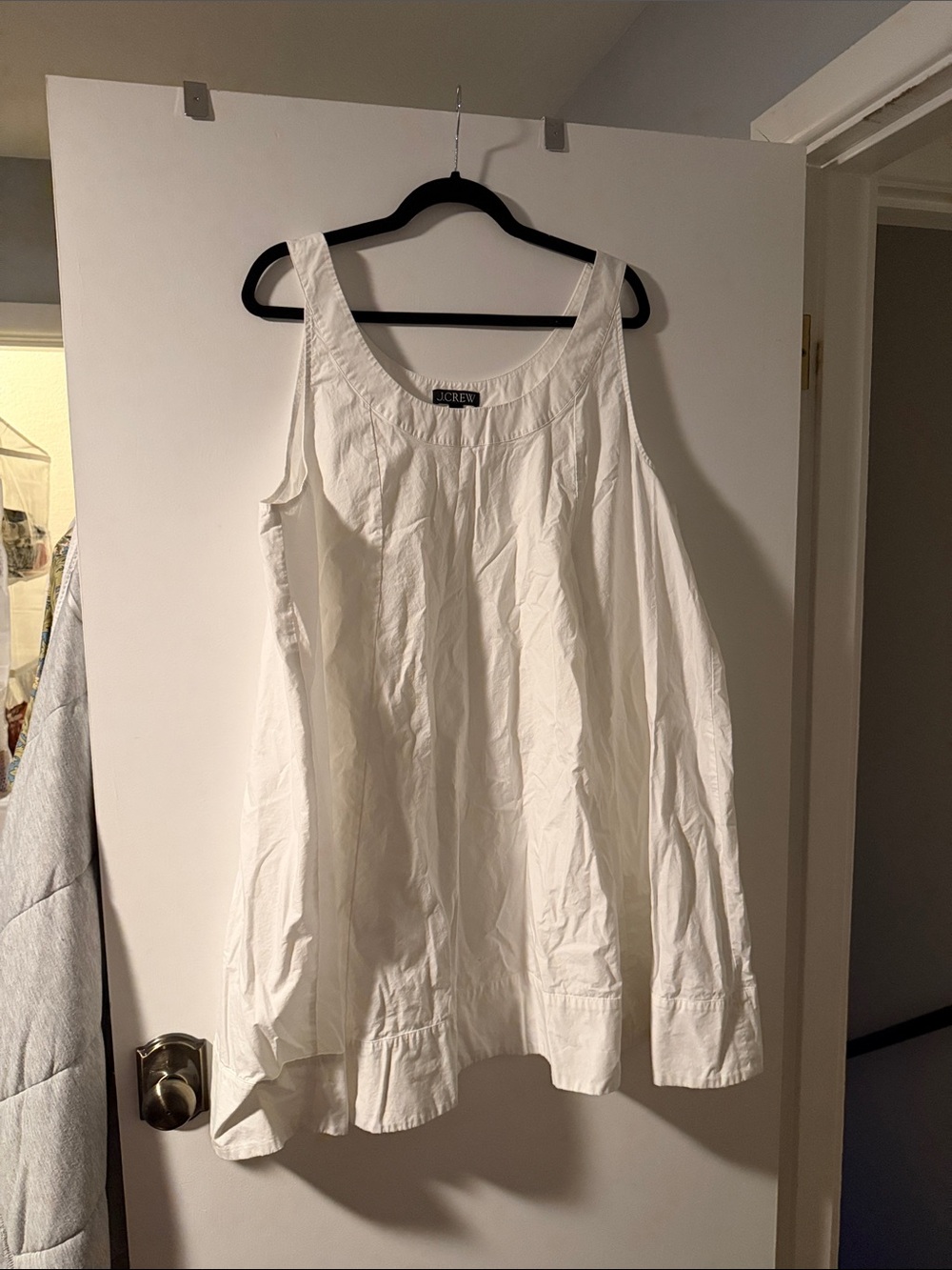 J. Crew White Scoop Neck A-Line Cotton Tank